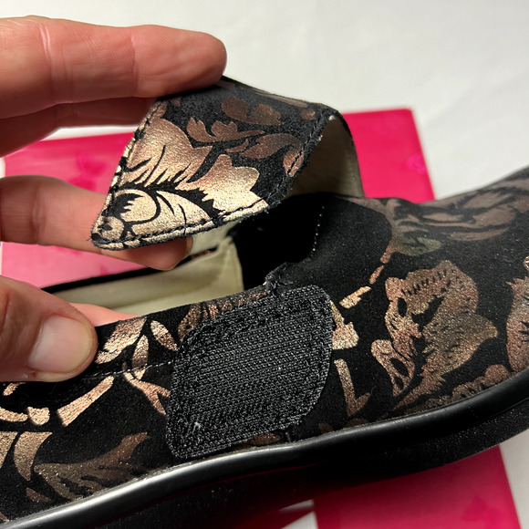 Alegria Lauryn EU 38 US 7.5 Copper Floral Leather Clog‎ Loafer Cross Strap On - Picture 6 of 12